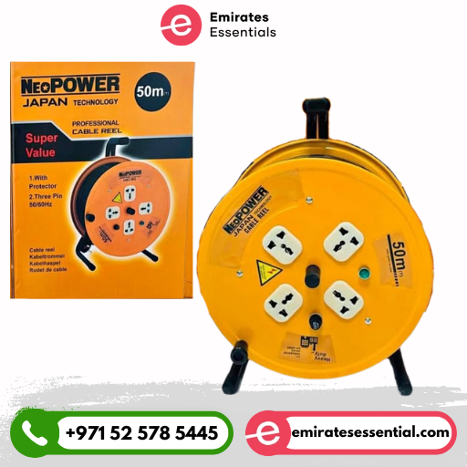 Neo Power Heavy Duty Extension Cable Reel with Trolley 50M