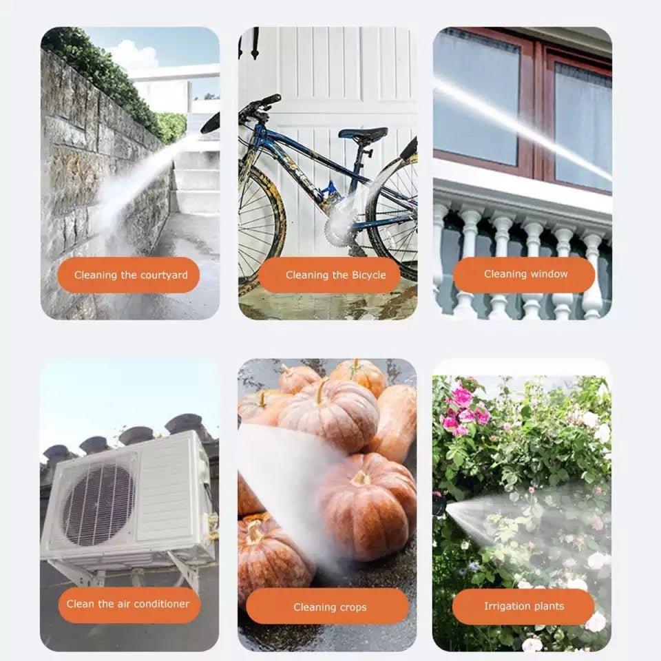 مسدس غسيل ضغط لاسلكي مع مدفع رغوة - بطاريات فردية 24 فولت وملحقات كاملة متضمنة