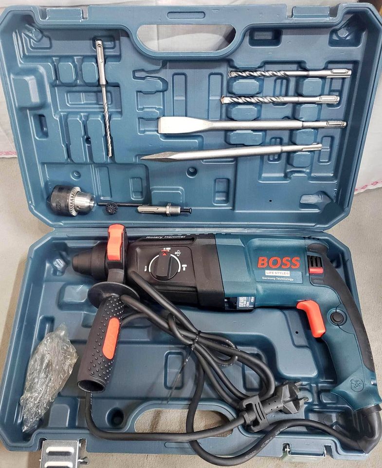 BOSS 5 Pcs Power Tools Kit | Welding, Tighter, Grinder, Heat gun, & 3 option helti dril machine