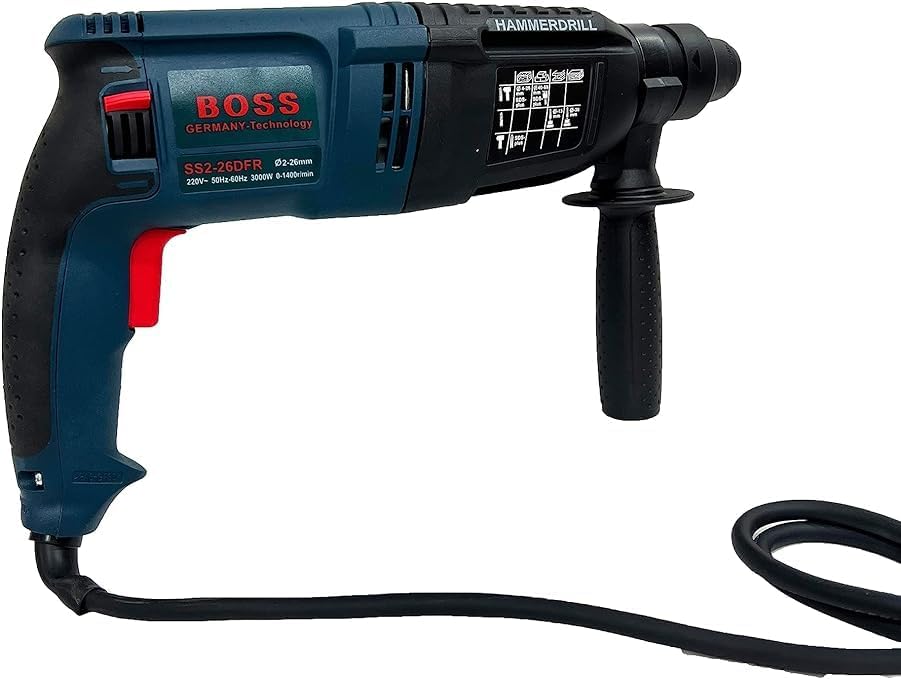 مثقاب مطرقة دوارة احترافي من Boss 240V SDS Plus بقوة 2200 واط