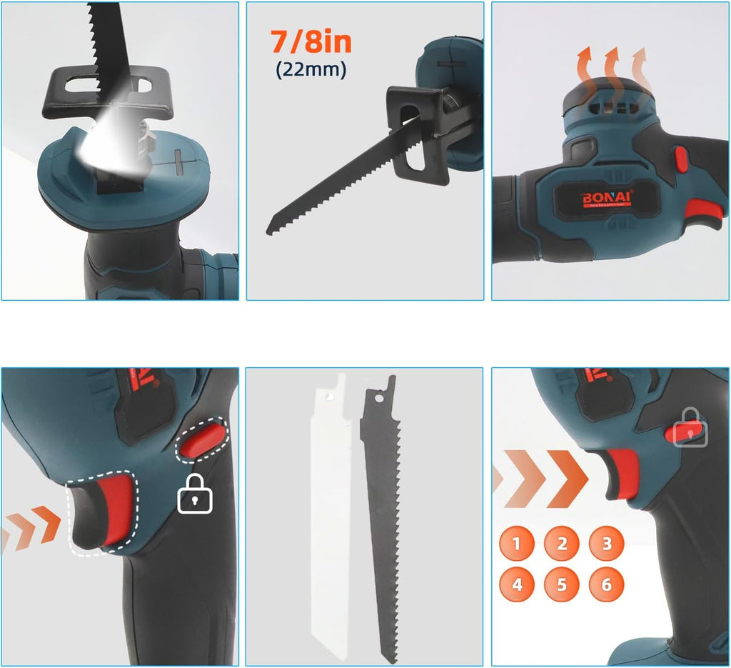 Boss Cordless Reciprocating Saw 36V w/ Dual Batteries