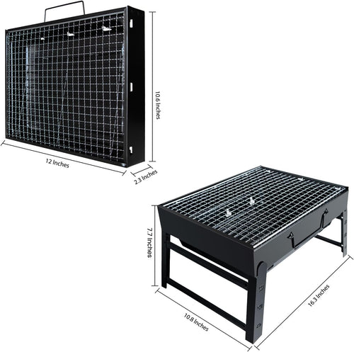Barbecue Grill, [Barbecue Rack 36* 29* 6.8 cm] Charcoal Grill Portable Folding BBQ Grill Barbecue Desk Tabletop Outdoor Stainless Steel Smoker BBQ for Picnic Garden Terrace Camping Travel