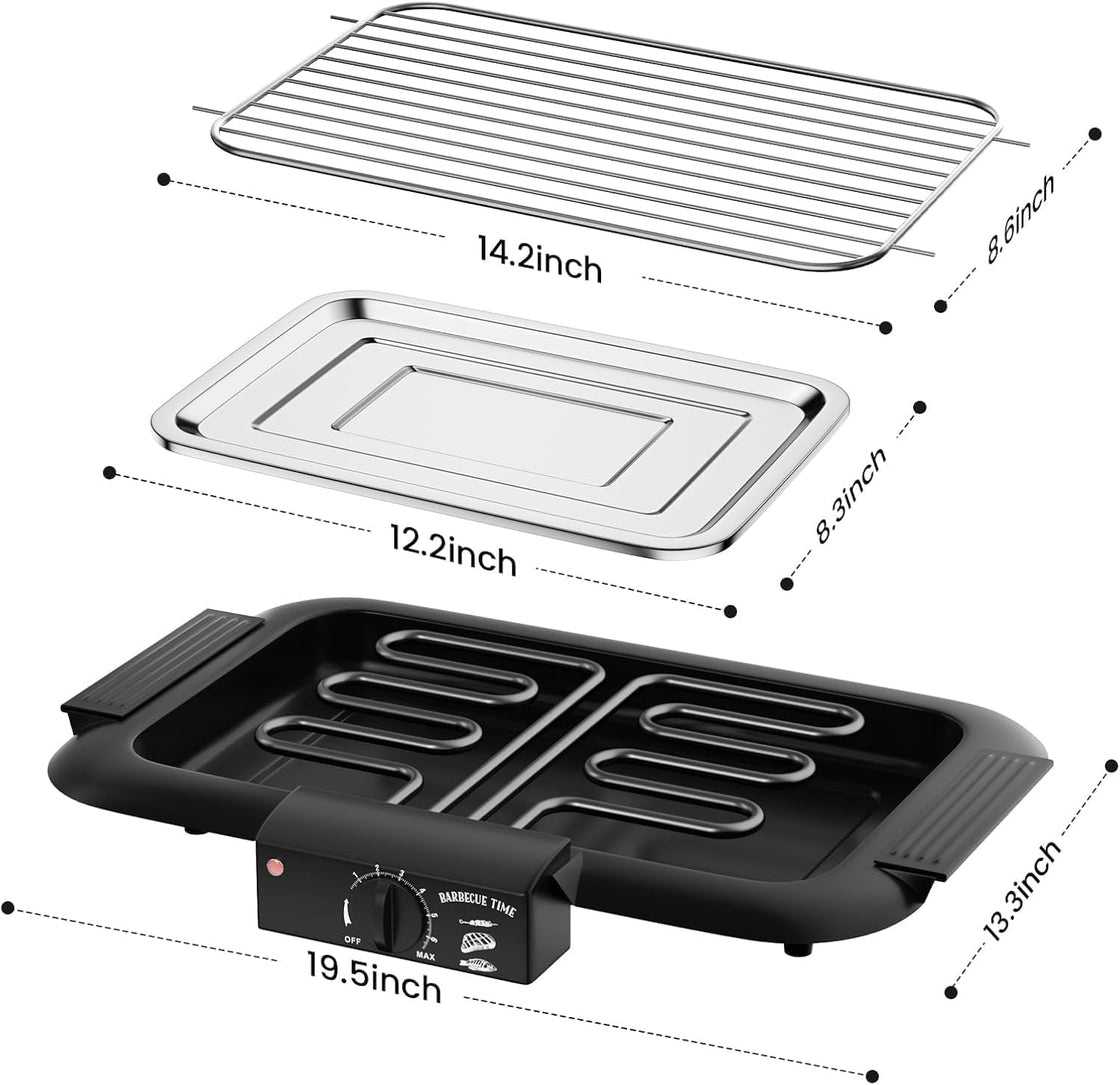 2000W Electric Barbecue Grill | Non-Stick 5-Level Adjustable BBQ Machine for Indoor & Outdoor Use