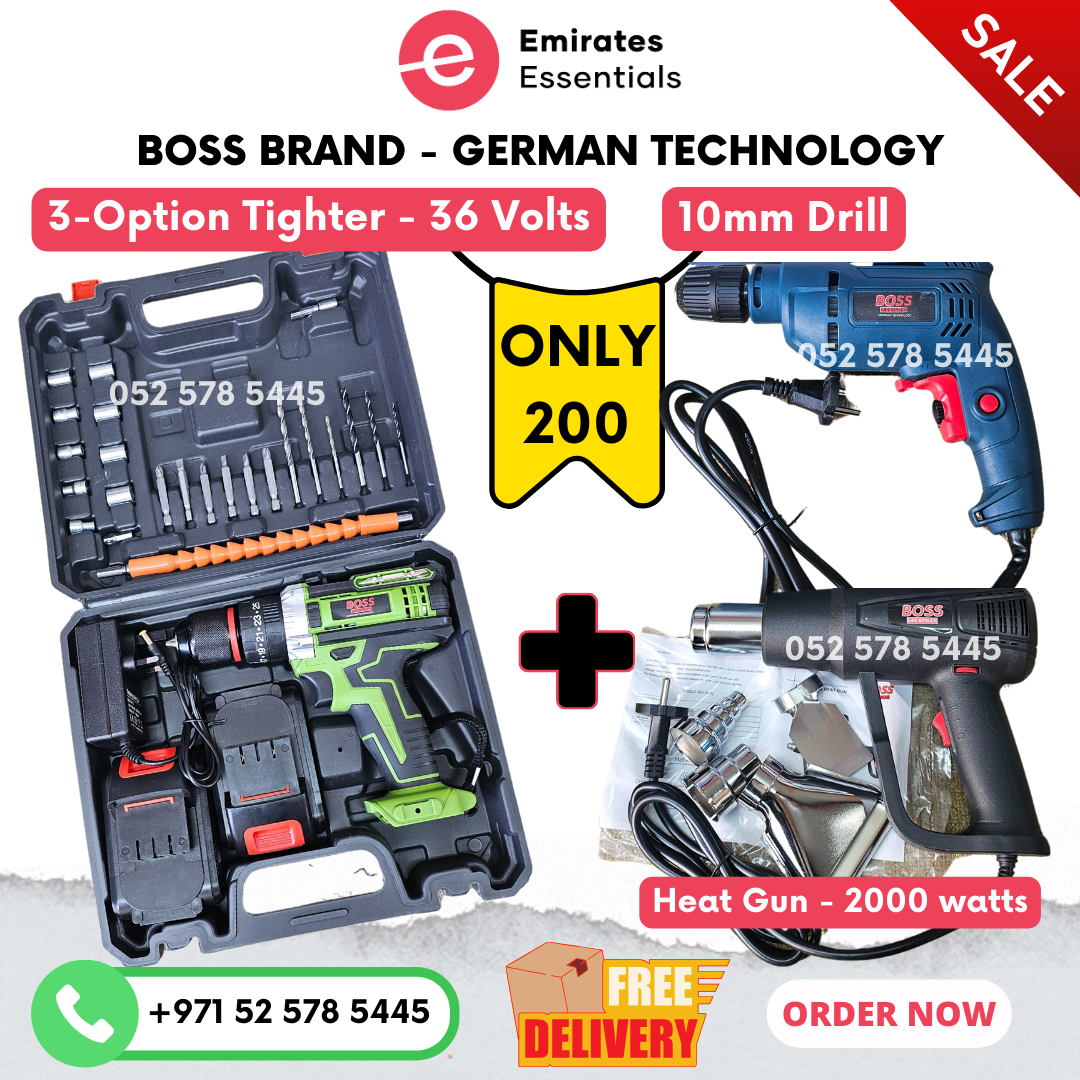 2-in-1 | 3-Option Tighter-36 Volts + 10mm Drill | German Technology