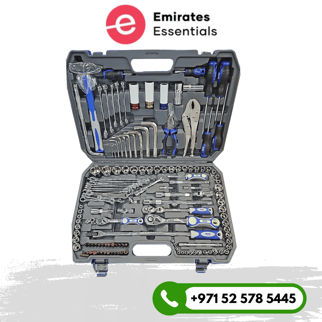 Boss Professional 142 Pcs Combination Tools Set | Auto Repair Hand Tool Set with Solid Carrying Box