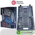 Boss 17 Pcs Professional Hammer Drill Bit and Chisel set | Includes 13 Drill Bits Size 3/16'' to 9/16'', Bull Points, Flat Chisels, U Groove Chisel