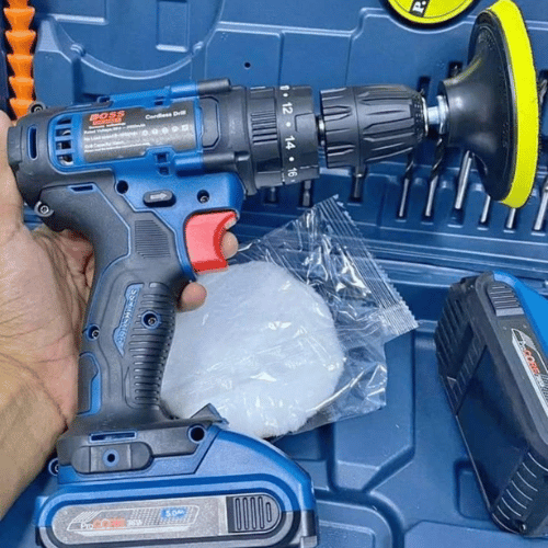 مثقاب كهربائي لاسلكي بوس 36 فولت مع بطاريات وشاحن