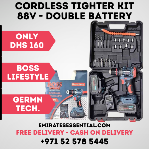 مثقاب لاسلكي احترافي من Boss بقوة 36 فولت و2000 مللي أمبير في الساعة (بدون فرشاة)