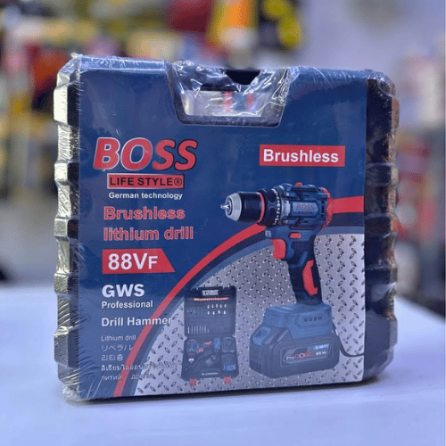 مثقاب لاسلكي احترافي من Boss بقوة 36 فولت و2000 مللي أمبير في الساعة (بدون فرشاة)