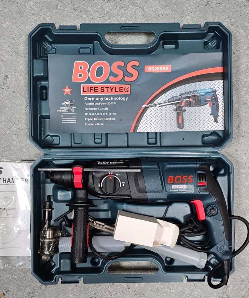 مثقاب مطرقة دوارة احترافي من Boss 240V SDS Plus بقوة 2200 واط