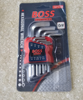 Boss 9 Pcs Allen Hex Key Set CrV 
