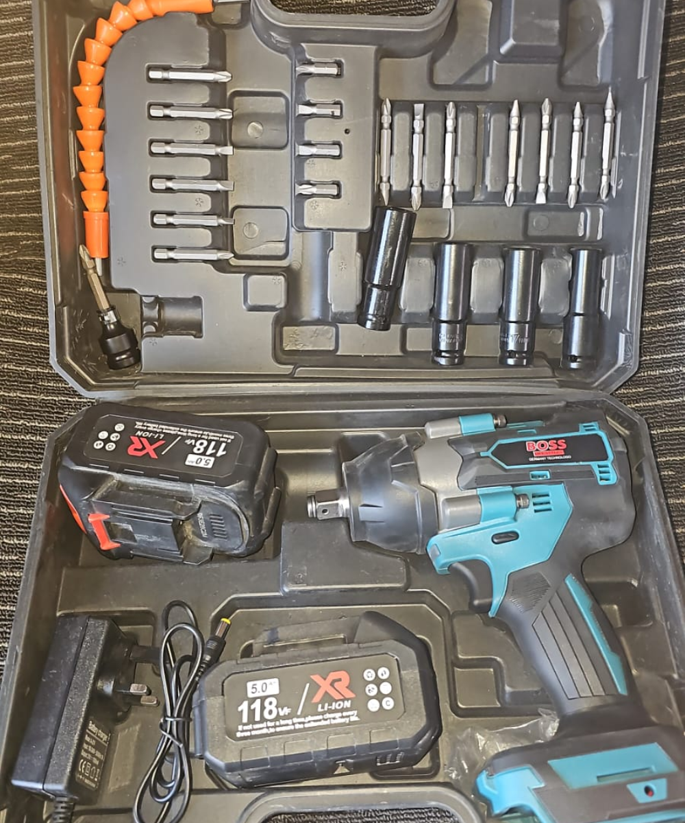 Boss Brushless Cordless Impact Wrench Kit 118V with Battey and Charger