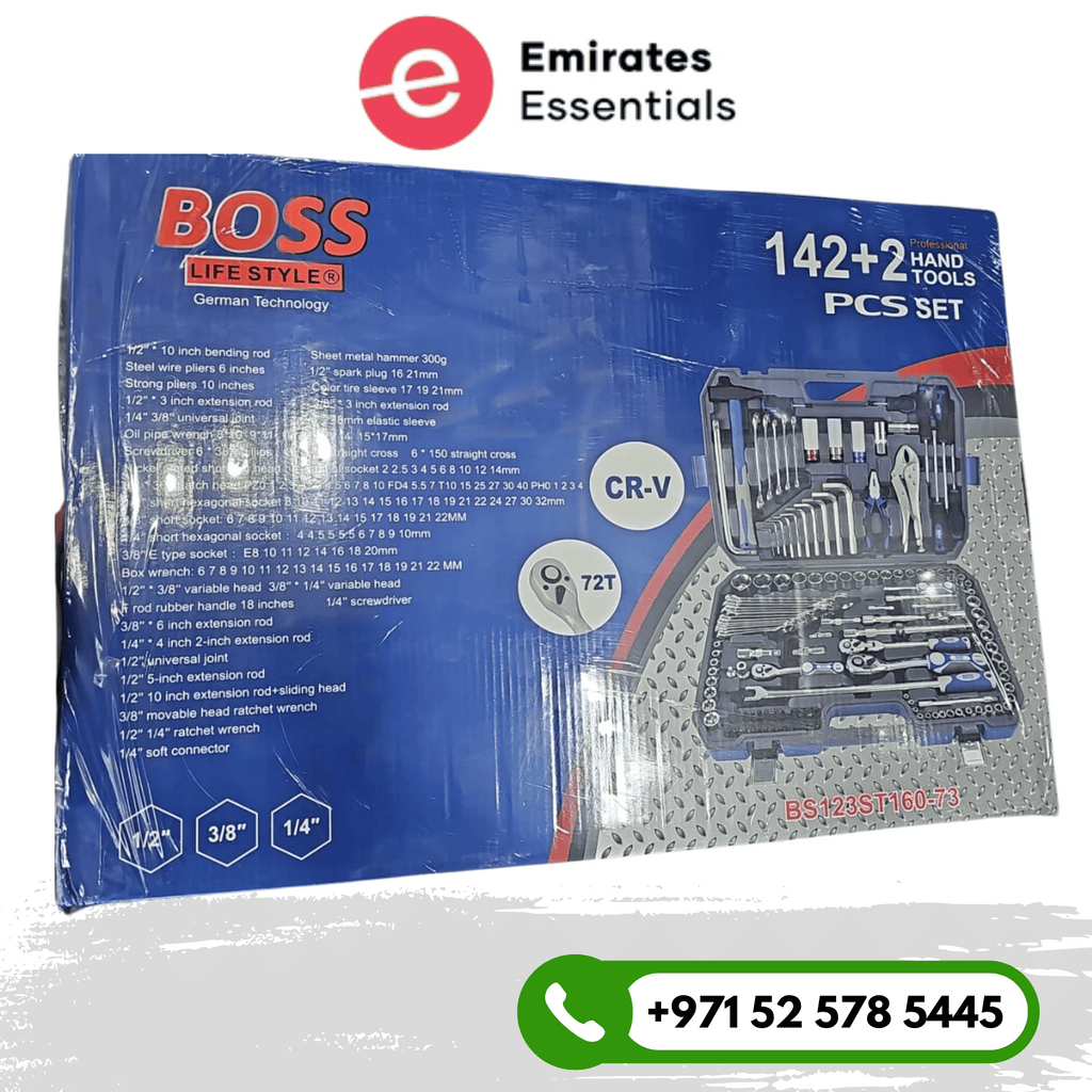 مجموعة أدوات المركبات BOSS 142 قطعة تتضمن