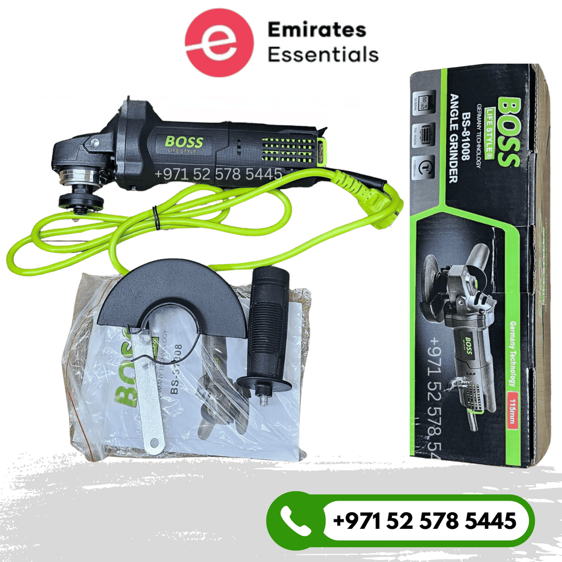 Boss Professional Angle Grinder With Speed Button 115mm 1500W 220V