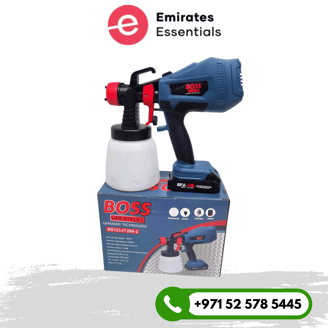 Boss Cordless Paint Spray Gun with Battery and Charger