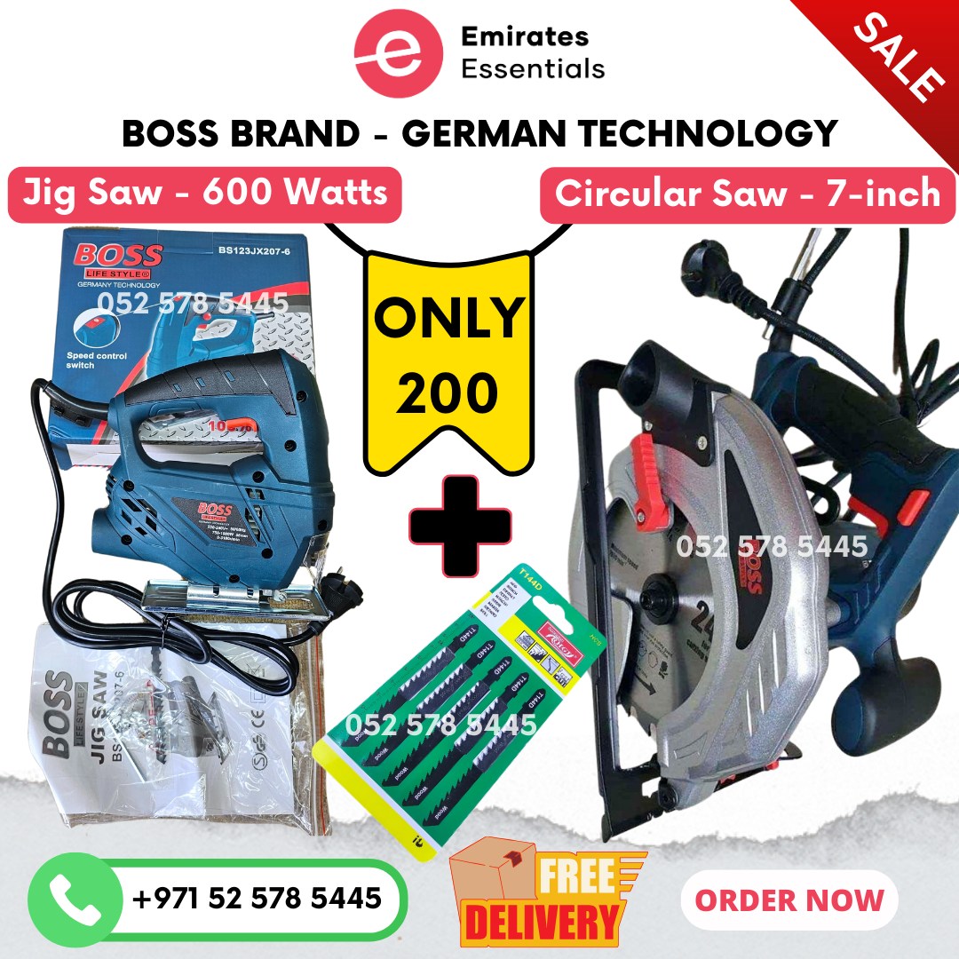 BOSS 2 Pcs Combo Kit | Jigsaw 600 watts & Circular Saw 7 inch