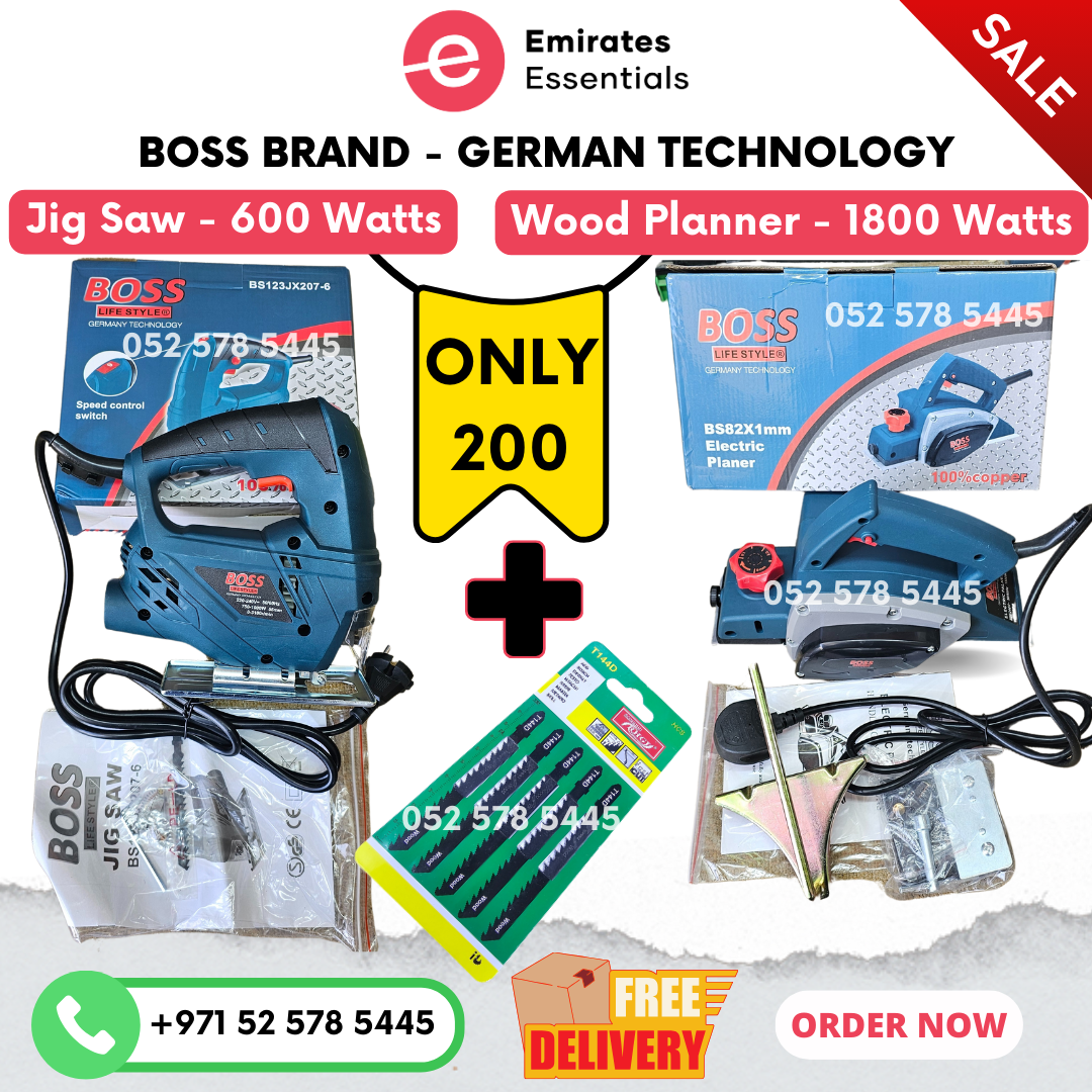 2-in-1 | Jig Saw-600 Watts + Wood Planner-1800 Watts | German Technology