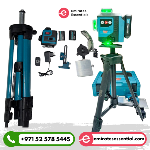 BOSS Laser Leveling Device | 4D, 16 Lines Laser Level with Magnetic Base, Adjustable Stand and Double Batteries