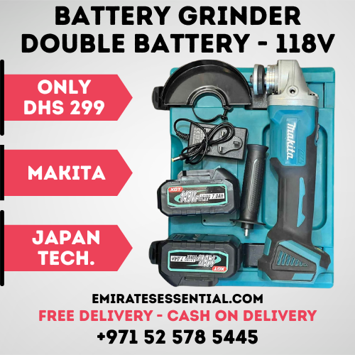 ماكيتا - صنفرة زاوية لاسلكية مع بطاريات وشاحن (118 فولت، 115 مم)