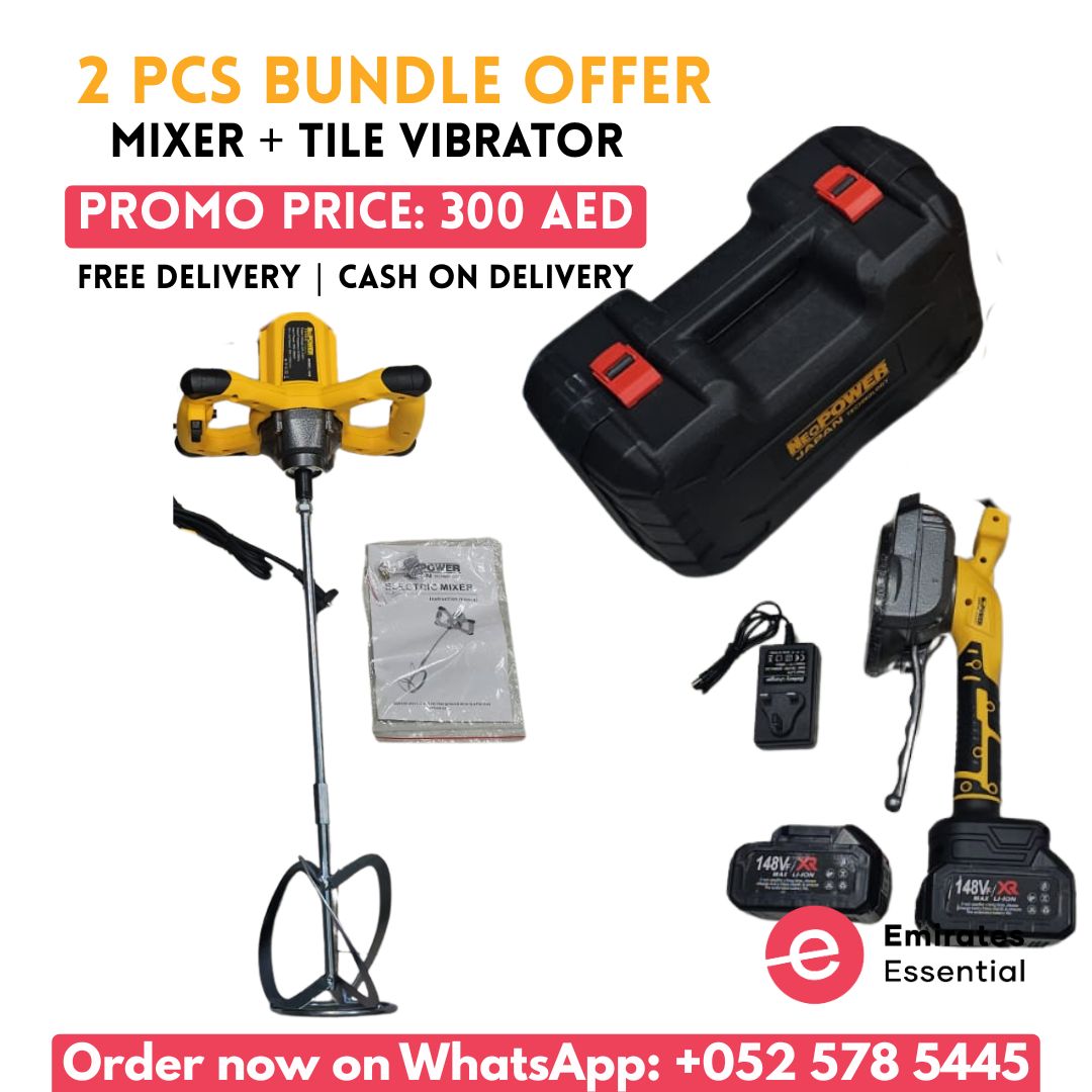 Neo Power 2 Pcs Construction Combo – Mixer + Tile Vibrator