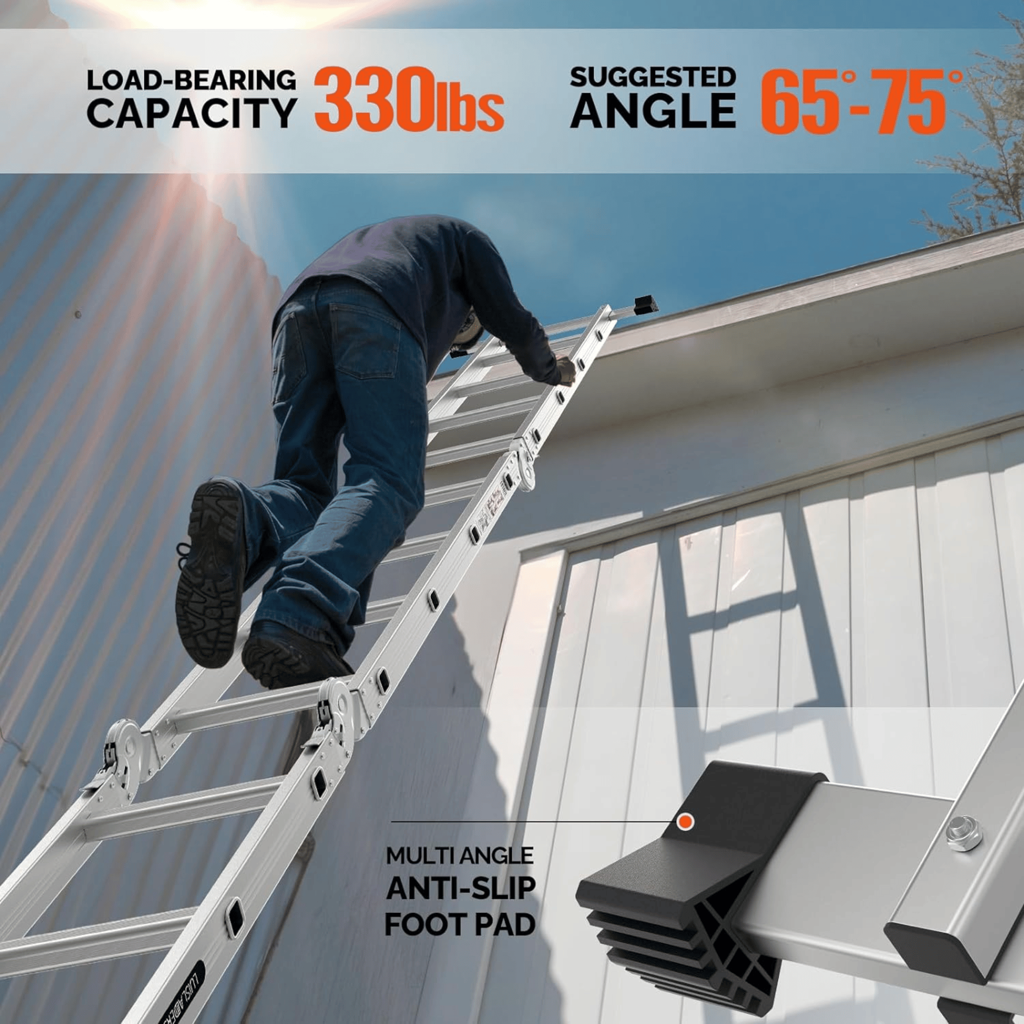 7 in 1 multipurpose aluminium folding ladder