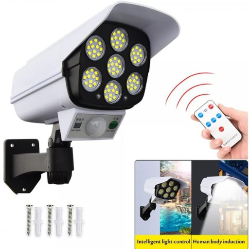 ضوء كاميرا وهمية تعمل بالطاقة الشمسية مع 3 أوضاع إضاءة