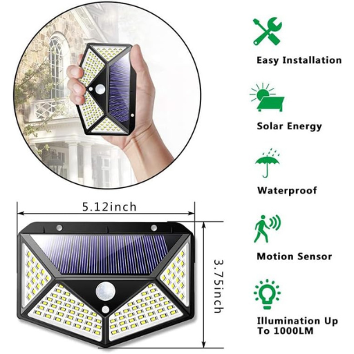Outdoor Solar Motion Sensor Light - 100 LED