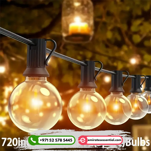 سلسلة مصابيح LED تعمل بالطاقة الشمسية، ٢٠ قطعة | مصابيح معلقة زخرفية مقاومة للماء IP44 للاستخدام الداخلي والخارجي 