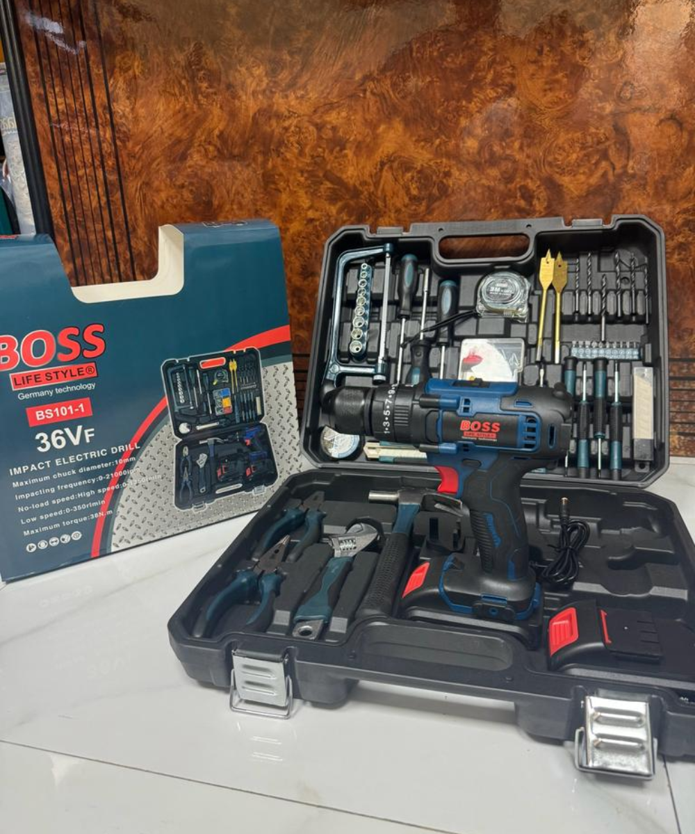 BOSS Impact Drill with Complete Tool Kit