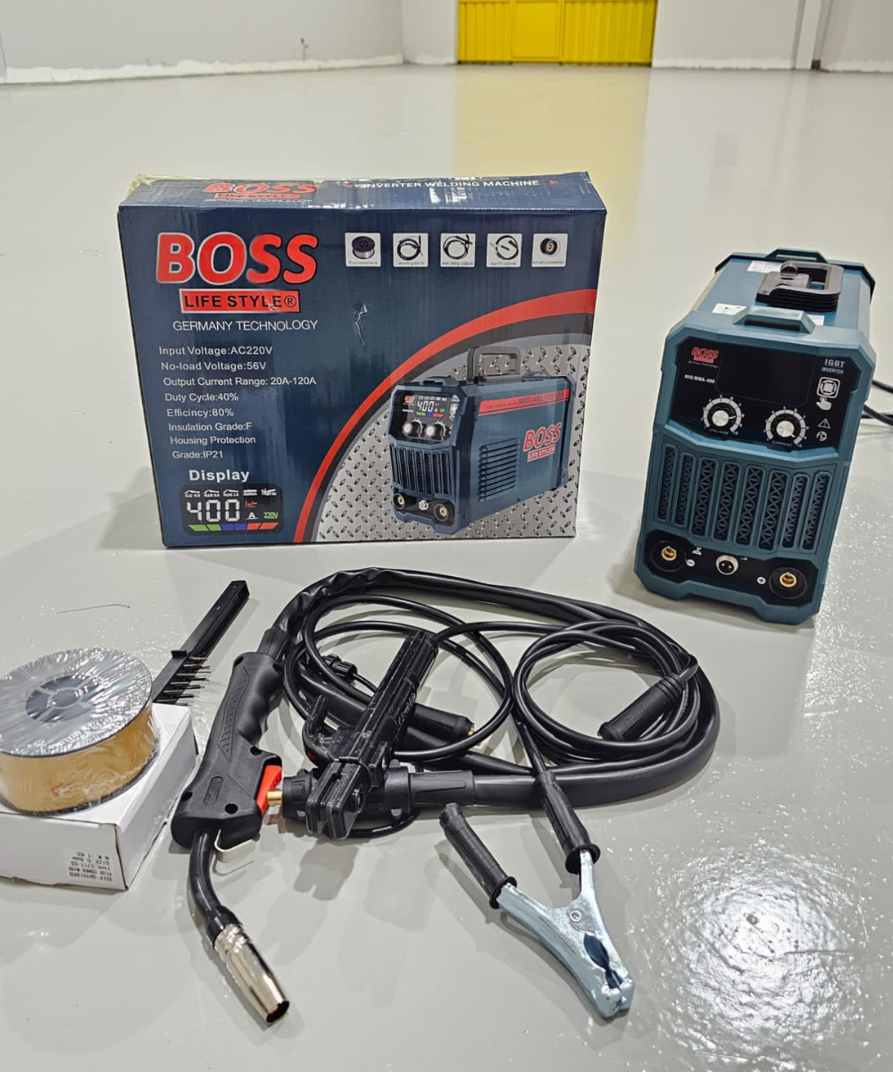 BOSS Brand Heavy Duty MIG Welding Machine for Beginners & Professional Welders | 400 MMA Mig Welding Plant for Iron, Steel and Aluminum Welding