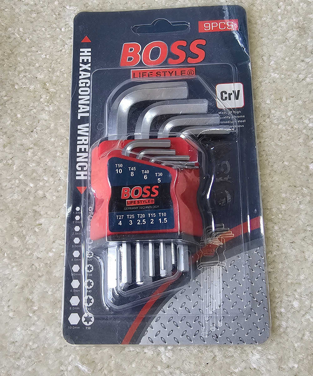 Boss Brand hex key set | 9 pcs hexagonal wrench L Keys