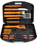 Wooden Handle BBQ Tools Set with Case