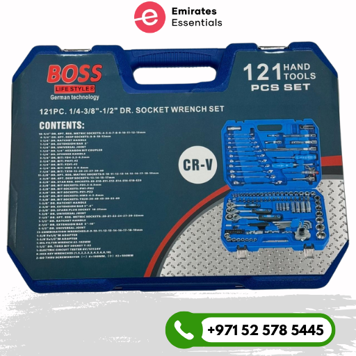 box of Boss CR-V 121 PCS Spanner Set with Ratchet