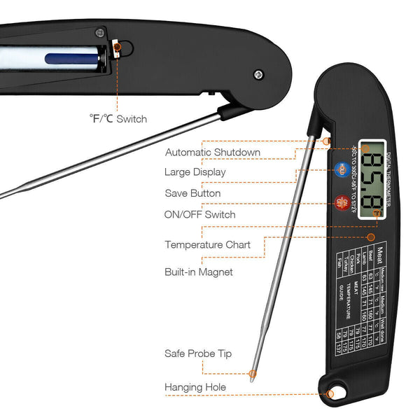 Digital Thermometer for Food with Pivoting Probe