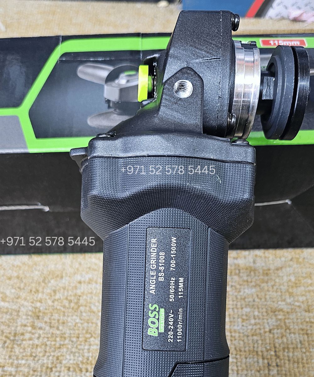 side view of Boss Professional Angle Grinder With Speed Button 115mm 1500W 220V